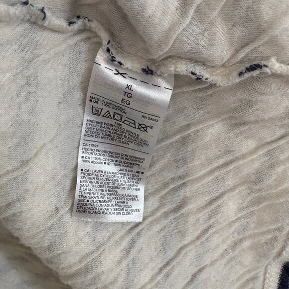 Old Navy Stripe Loose Split Neck Top Jersey Knit Raglan Sleeve Navy Blue Size XL - Picture 6 of 6